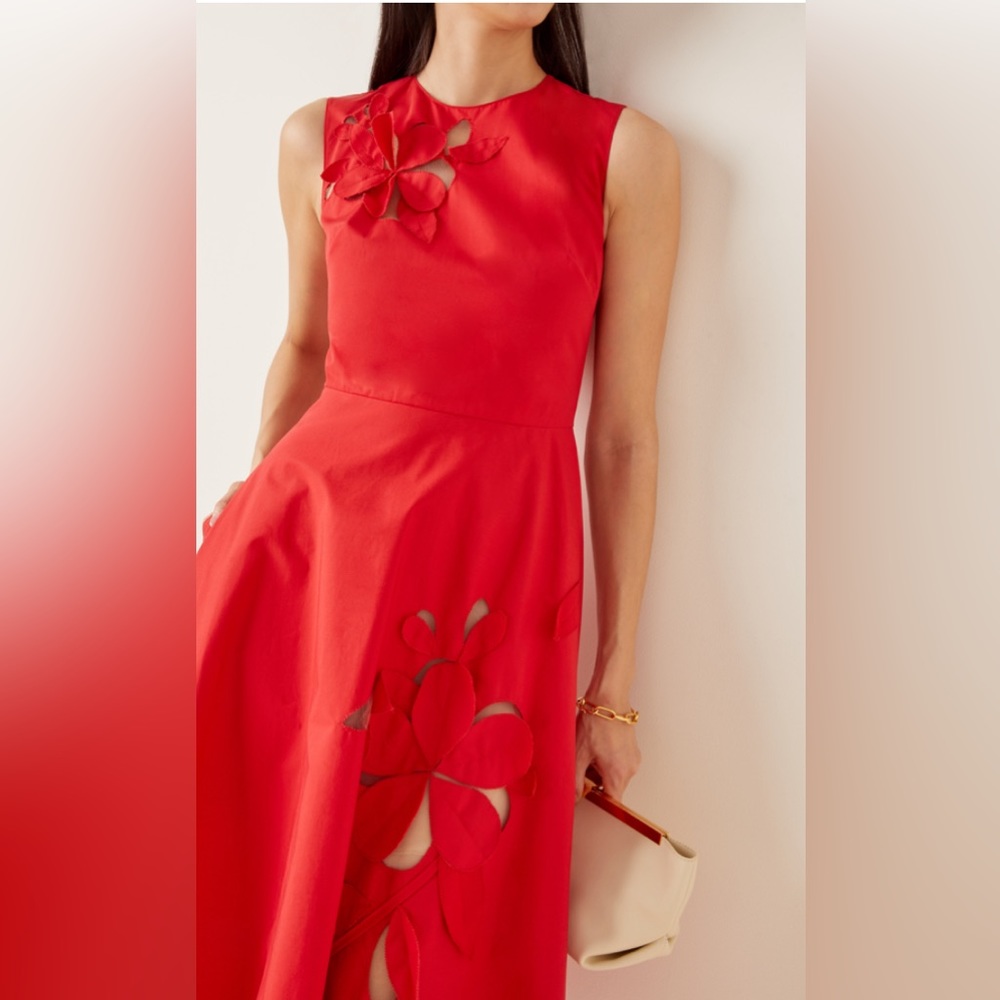 🎉HP💃 Oscar de la Renta NWT
Laser-Cut A-Line Midi Dress
